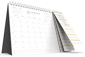 ‎UNITURE UNITURE® - Tischkalender 2024 Monatskalender [klimaneutral] - Kalender 2024 Tischkalender Planer mit Monatsansicht, Feiertagen und abreißbarer Liste