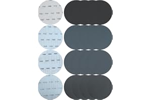 AICOIMY 40 unidades de papel de lija de 150 mm, Gancho Y Bucle De Papel De Lija Seco Húmedo De Grano 400/600/800/1200, Discos de lijado de Agua Seca Redonda para Madera y Metal