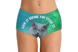 Agoky Damen Unterwäsche Slip Panties Brief Hipster mit lustigen Motiven Muster Aufdruck und Spruch sexy Dessous Hot Pants Hose Shorts