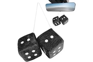 Dubbulon Dadi per Auto 1/9 Paia - Dadi per Auto Peluche | Atmosfera Interna per Auto Ornamento | Dadi Decorativi Quadrati | Simpatici per La Decorazione 'Auto Decorazioni Murali