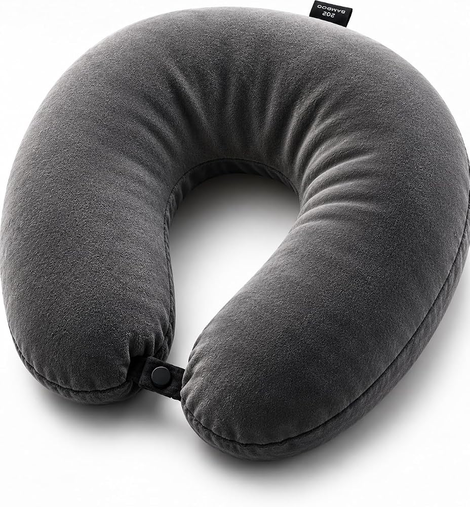 SUWORS Ergonomik Boyun ve Seyahat Yastığı – Yumuşak Silikon Dolgulu, Çıtçıtlı ve Yıkanabilir U Yastık – Uçak, Araba, Otobüs, Ofis ve Uzun Yolculuklar İçin Konforlu Boyun Desteği