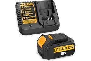 Energup 18V 5.0Ah Batería de Repuesto para Dewalt Batería 18V + Cargador para Dewalt 18V Bateria DCB184 DCB200 DCB182 DCB180 DCB181 DCB201