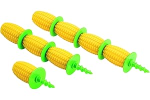 Kuhn Rikon 21400 8 Piece Corn Holder Set, Yellow/Green, Plastic, 1.5 x 2 x 17.5 cm