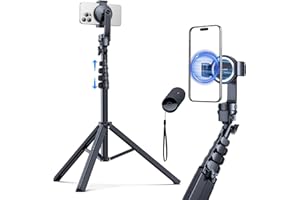 [2024 Stabilsten] andobil Magnet Stativ Selfie Stick für MagSafe, Raumfahrt Aluminiumlegierung Stativ für Smartphone mit Bluetooth-Fernauslöser Selfiestick MagSafe Zubehör für iPhone 15 14 13 Pro Max