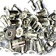 VEDA Total 100 pcs of 25xM4,25xM5,25xM6,25xM8 Threaded Aluminum Rivet Nut Insert Nutsert