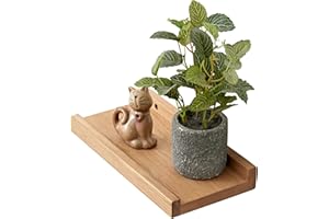 OAKERLAND Schweberegal Eiche Massiv Bilderleiste Holz 30cm Klein Wandregal für Küche, Wohnzimmer, Schlafzimmer, Badezimer