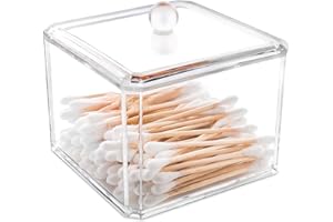Luxspire Qtip Holder Dispenser for Cotton Ball, Cotton Swab, Cotton Round Pads, Q tip, Floss, Acrylic Apothecary Jar for Bathroom Accessories Containers Storage Organization Vanity Makeup Organizer