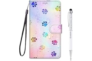 Grandoin Custodia per Xiaomi Redmi 10, Custodia Retro Flip Case Portafoglio Creativo Disegni Cover in con Chiusura Magnetica + TPU Silicone Posteriore (Orma)