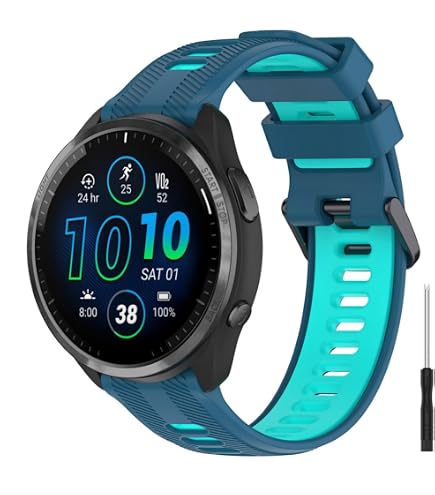 Vhbw Ersatz-Armband Für Garmin Forerunner 745 – Schwarzes Silikonband, 12,1 + 9,2 Cm