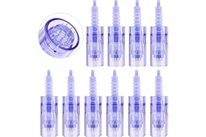 Yofuly 12 Pin Microagujas Agujas Dermapen, Dermapen Agujas Microagujas de Slot Baioneta para Derma Pen Ultima A6 Elétrica,10pcs