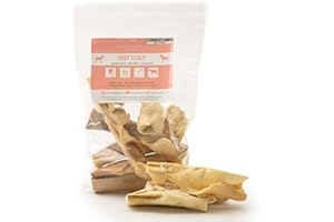Dragonfly Products Beef Scalp Natural Dog Chews | 250g | Grain Free Long Lasting Chews Non-Rawhide Alternative to Pizzles | Dried Natural Raw Treat Stick | Medium to Large Breeds