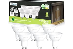 sailsco Classe B Lampadine GU10 LED,4.9W (Equivalenti a 105W),806 Lumen,2700K Bianco Caldo,Risparmio Energetico LED GU10,Lunga Durata,Basso Consumo,110° Angolo del Fascio,Non Dimmerabile,6 Pezzi