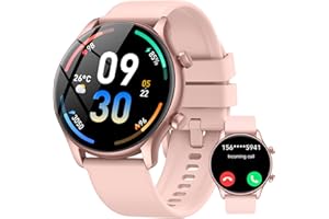VAMOUT Smartwatch Donna, 1.39" Orologio Smartwatch Donna con Effettua/Risposta Chiamate, Fitness Tracker con 120+ Sportive, Contapassi/SpO2/Cardiofrequenzimetro, IP68 Smart Watch per Android iOS (Oro rosa)