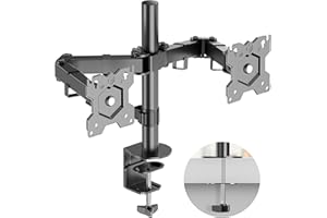 ONKRON Supporto 2 monitor da scrivania carico max16 kg (2x8kg) Staffada tavolo per 13-32 pollici ciascuno Bracci per Doppio Monitor Regolabili in Altezza Compatibile con VESA 75*75mm, 100*100mm D221E