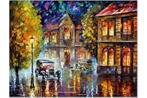 KAIETEUR Kit de peinture par numéro pour adulte, kit de peinture sur par numéro pour enfants ou débutants pinceaux de peinture, pigment acrylique, peinture à dessin,40 x 50 cm sans cadre(voiture rétro)