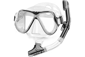 Karvipark Dry Snorkel Set, Anti-Fog Scuba Snorkelling Packages, Panoramic Wide View Snorkelling Goggle, Professional Snorkelling Gear for Adults