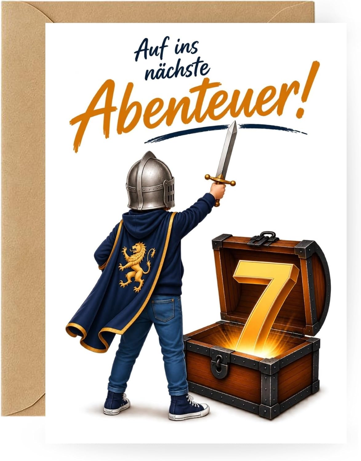 Technische Daten & Spezifikationen : Geburtstagskarte Ritter Junge 7 Jahre coole K