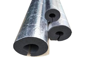 Utomhus Frostskyddsisoleringsrör, Rörisoleringsskumslang, Antifrys Skum Rör | Självhäftande Aluminiumfolie Rörisolering, Rörisolering Skumrör, 950 mm Längd/30 mm Väggtjocklek(76.0 mm)
