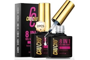 Colle Capsule Americaine Ongle: CHUCHU 8 en 1 Gummy Base Pose Americaine - Colle Faux Ongles UV Gel pour Press on Nails 16ML