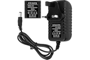 ELKFLEE 12V 1A Power Adapter, AC Adapter 100-240V to 12V DC Power Supply Driver DC Connector Jack 5.5mmx2.1mm UK Plug for LED Strip Lights Router Monitor