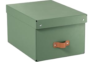 Leitz Puro Förvaringslåda Med Lock, Hållbar, 17 Liter, Stapelbar, För Hemmet och Kontoret, 27 x 37 x 20 cm, Grön, 2-pack
