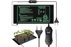 HIULLEN Mata grzewcza Rośliny z termostatem, Podkładka grzewcza o mocy 50 W Reptile Dragon, 52x25cm Podkładka grzewcza w szklarni wewnętrznej, Mata grzewcza Rośliny do i zwierząt domowych