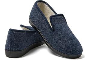 JOMIX Charentaises Homme Classique Mocassins Fourrure Homme Chaussons Fourrure Homme Confortable Douce et Chaud