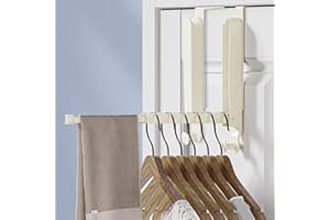 YOWMINA Lot de 2 Porte Manteau Pliable, Crochet de Porte Pliable et Extensible, sans Percage, Cintre Pliable, Portant Vetement Pliables pour Accrocher Vêtements, Foulards, Sacs et Couronnes de Noël