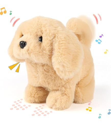 Chien Robot Interactif En Peluche – Marche, Aboie, Remue La Queue – Jouet Réaliste Pour Enfants Et Adultes
