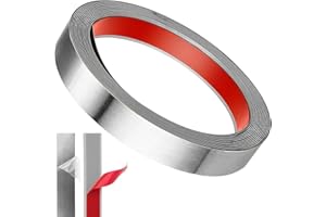 KGGZKG Listwa ozdobna ze szczotkowanego metalu srebrna 6 m x 2 cm