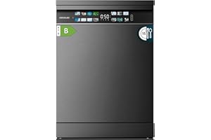 Cecotec Lavavajillas 60 cm Libre Instalación Bolero Aguazero 6700 Dark B. 15 Cubiertos, Bajo Consumo, Motor Inverter Plus, Pantalla Fullcolor XXL, Tercera Bandeja, 8 Programas, Dual Zone Wash, Dark