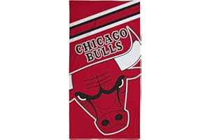 Character World NBA Offizielles Handtuch, superweiches Gefühl, Chicago Bulls Red Basketball Team-Design, perfekt für Zuhause, Bad, Strand und Schwimmbad, Einheitsgröße, 75 cm x 150 cm, 100% Baumwolle