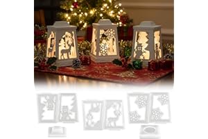 ZOONVII Silikonform Weihnachten Laterne, Silikonformen Gießformen Weihnachten Kerzenhalter, Gipsformen Zum Gießen, Silikonformen Häuser, Gießformen Haus, Gießform Weihnachten für DIY Weihnachtsdeko