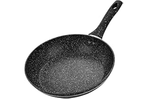 Royalford Smart Fry Pan with Durable Granite Coating, Forged Aluminium Non-Stick Frying Pan Induction Hob Egg Omelet Pan | Saute Pan with 5-Layer Construction & Cool Touch Handle, 22 Cm, Black