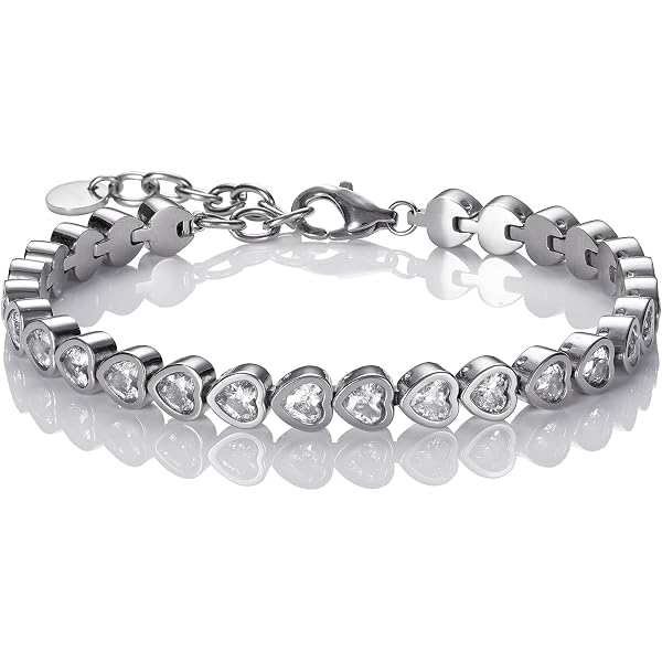 Namana Bracciale Tennis In Argento 925 Con Zirconi Tondi E Baguette – Regalo Per Donna