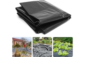 Hikrxya 2 x 3M Bâche pour Serre Noir en Polyéthylène, Extra Épais Film Bache Plastique Noir, Résistant Jardin Grandir Couverture de Polytunnel pour Protection Serre de Plante de Jardin