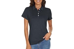 KEFITEVD Polo de Golf pour Femme Chemise de Tennis à Manches Courtes à Séchage Rapide Polo de Sport évacuant l'humidité