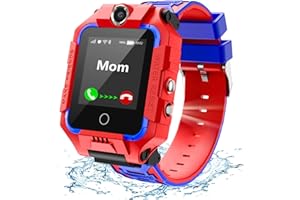 LiveGo Reloj Inteligente 4G para Niños, Smart Watch Resistente al Agua, 360 ​​° Giratorio, Rastreador GPS, Llamada SOS Cámara WiFi, Regalos de ​Cumpleaños para Estudiantes de 3-12 Años (Rojo)