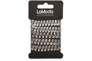 LaModa No Kinks Hair Ponytailer/Invisible Bobble. Clear. Pack of 5