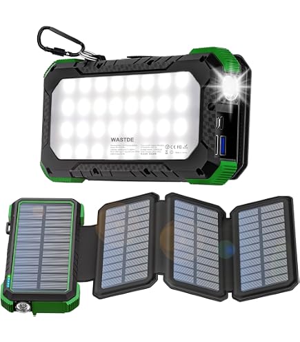 Powerbank Solaire 26800mAh - 22.5W PD, Charge Sans Fil 15W, 7 Sorties, Lampe Torche, Pour Camping Voyage