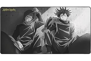 Konix Jujutsu Kaisen Podkładka pod mysz do gier XXL 90 x 46 cm, antypoślizgowa gumowa podstawa, wzór Yuji i Megumi