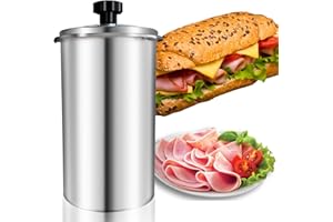 Holzsammlung Pressa per Prosciutto, Pressa per Carne in Acciaio Inox per Preparare Panini Sani con Termometro, Macchina per Prosciutto e Pancetta Fatta in Casa, Utensili per Cucinare Carne di Pollame