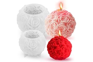 CBRPVT 2PCS Flower Cluster Candle Moulds for Candle Making,Candle Moulds, 50mm and 60mm, DIY Candle Making Moulds for Home Decor, Party and Wedding Decorations