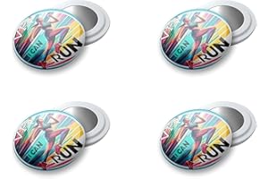 VERY IMPORTANT RUNNER - 4 Stück Startnummern-Magnete mit wasserdichter Tasche - Magnetischer Startnummernhalter für Running & Triathlon, 18 mm - Löcherfreie Befestigung - Designedition