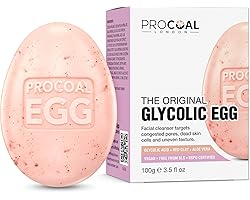Glycolic Egg Facial Cleansing Soap 100g by Procoal - Glycolic Acid Cleanser For Rejuvenated, Bright and Glowy Complexion, Veg