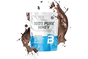 BioTechUSA 100% Pure Whey Complesso proteico del siero di latte con bromelina, aminoacidi, senza zuccheri aggiunti, senza olio di palma e con edulcorante, 1 kg, Cioccolato