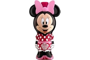 AIR-VAL INTERNATIONAL Minnie Mouse Gel douche et shampooing 2 en 1 pour enfants avec formule de soin douce, figurine 3D Minnie Mouse (400 ml)