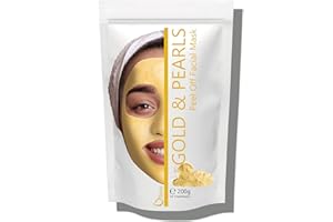 OÏLÉNA Mascarilla Facial Reafirmante de Oro, Exfoliante Facial en Polvo de Alginato, Purificante Profunda ¡Eliminación de Espinillas y Puntos Negros! 200 g