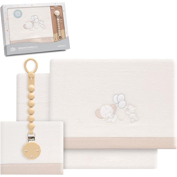Parure 3 Pièces Pour Berceau Pirata – Drap, Drap-Housse Et Coussin – 100% Coton Doux Et Élégant