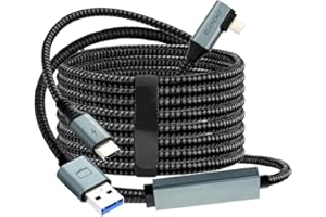 ELUTENG Cavo Link 5m Compatibile con Meta Oculus Quest 3 2 Pro Pico 4 Cavo da USB 3.0 a Type-C Cable per Cuffie VR e PC da Gioco Cavo di Collegamento con Trasferimento Dati 5Gbps Accessori PC Steam VR